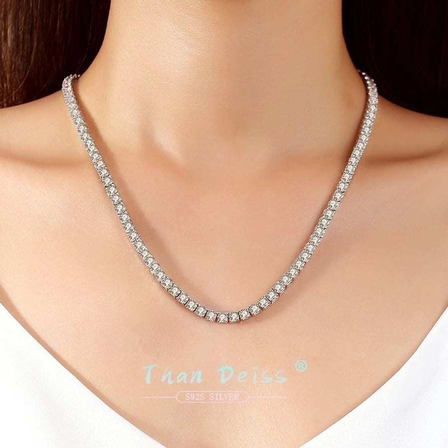 Exquisite Sterling Silver GRA Plating Inlay Moissanite Necklace