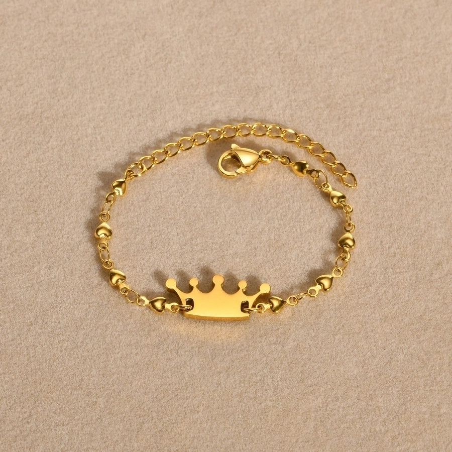 Cute Crown Style 201 Stainless Steel Bracelets