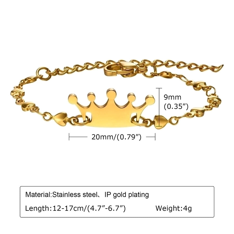 Cute Crown Style 201 Stainless Steel Bracelets