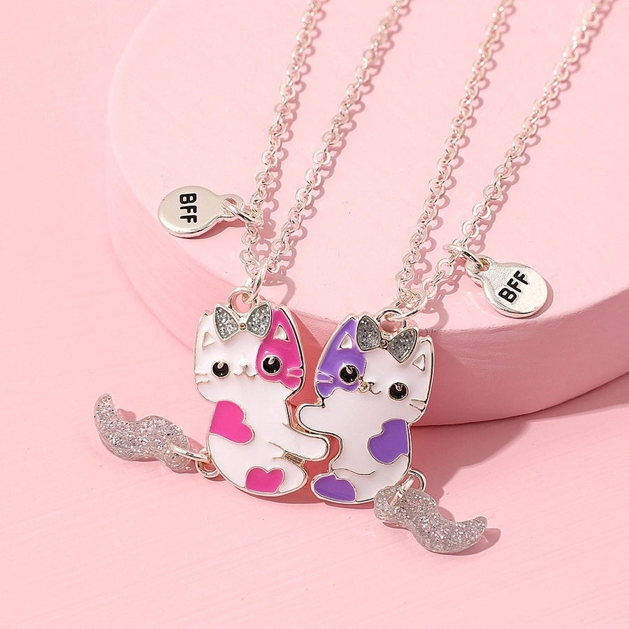 Cute BFF Cat Alloy Kids Pendant Necklace