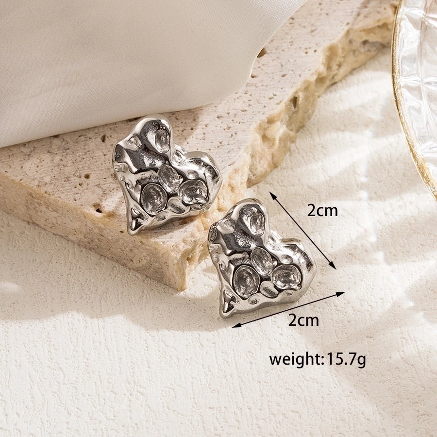 Heart Shape 14k Gold Plated Ear Studs