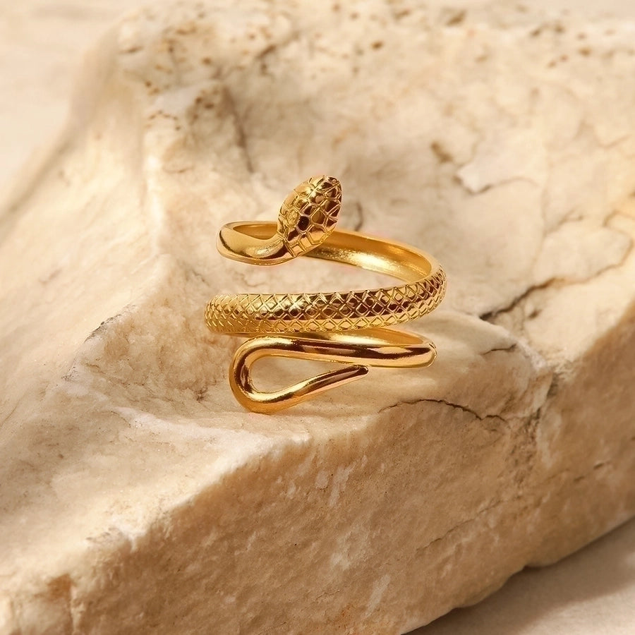 Snake Style 18K Gold Plated Ring