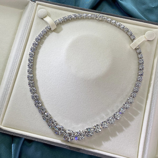 Exquisite 925 Sterling Silver Round Plating Necklace