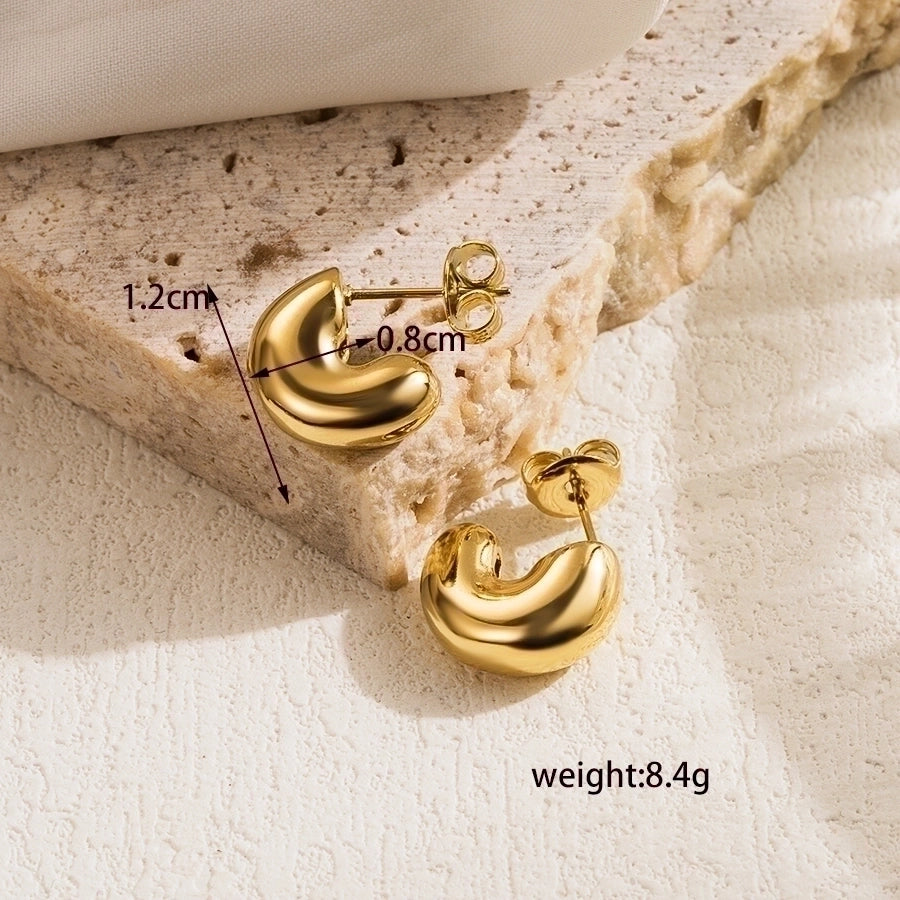 Heart Shape 14k Gold Plated Ear Studs