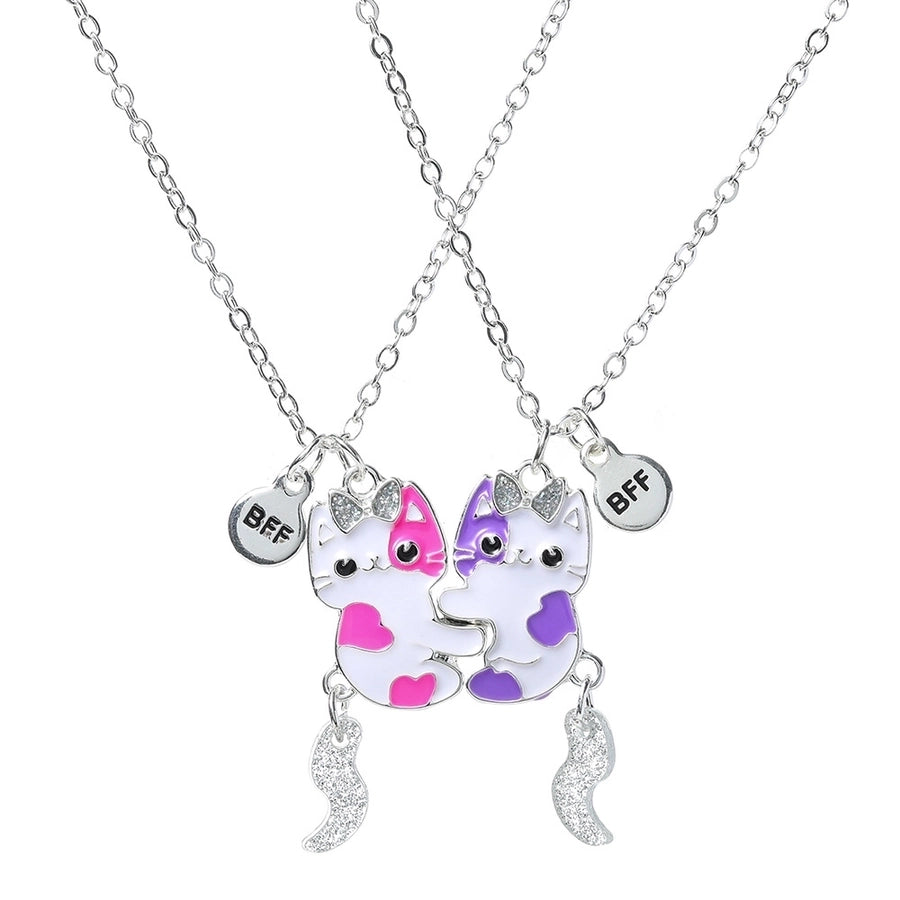 Cute BFF Cat Alloy Kids Pendant Necklace