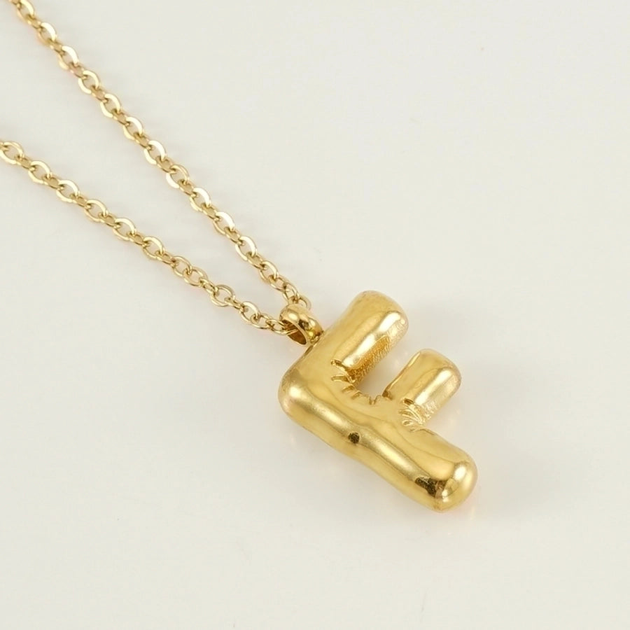 Classic Letter Pendant 18K Gold Plated Necklace