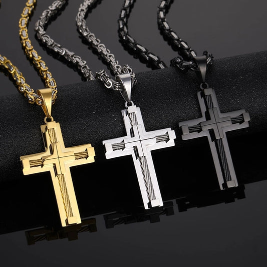 Cordell Cross Pendant Titanium Steel Men's Necklace