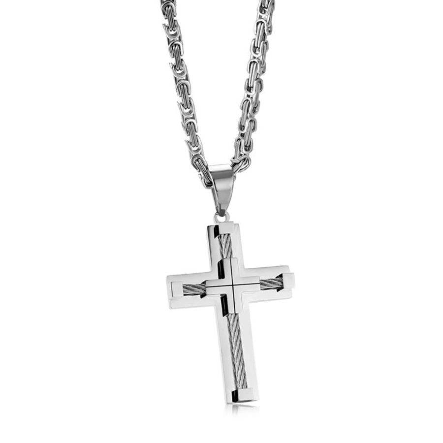 Cordell Cross Pendant Titanium Steel Men's Necklace