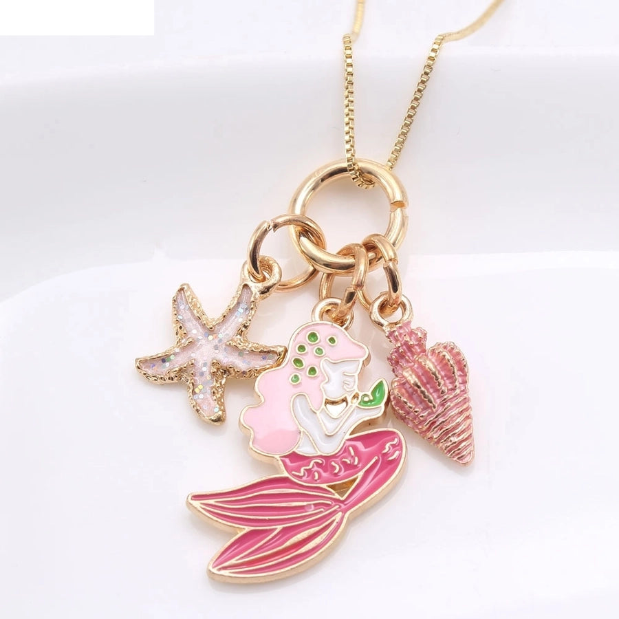 Mermaid Alloy Pendant Kids Necklace