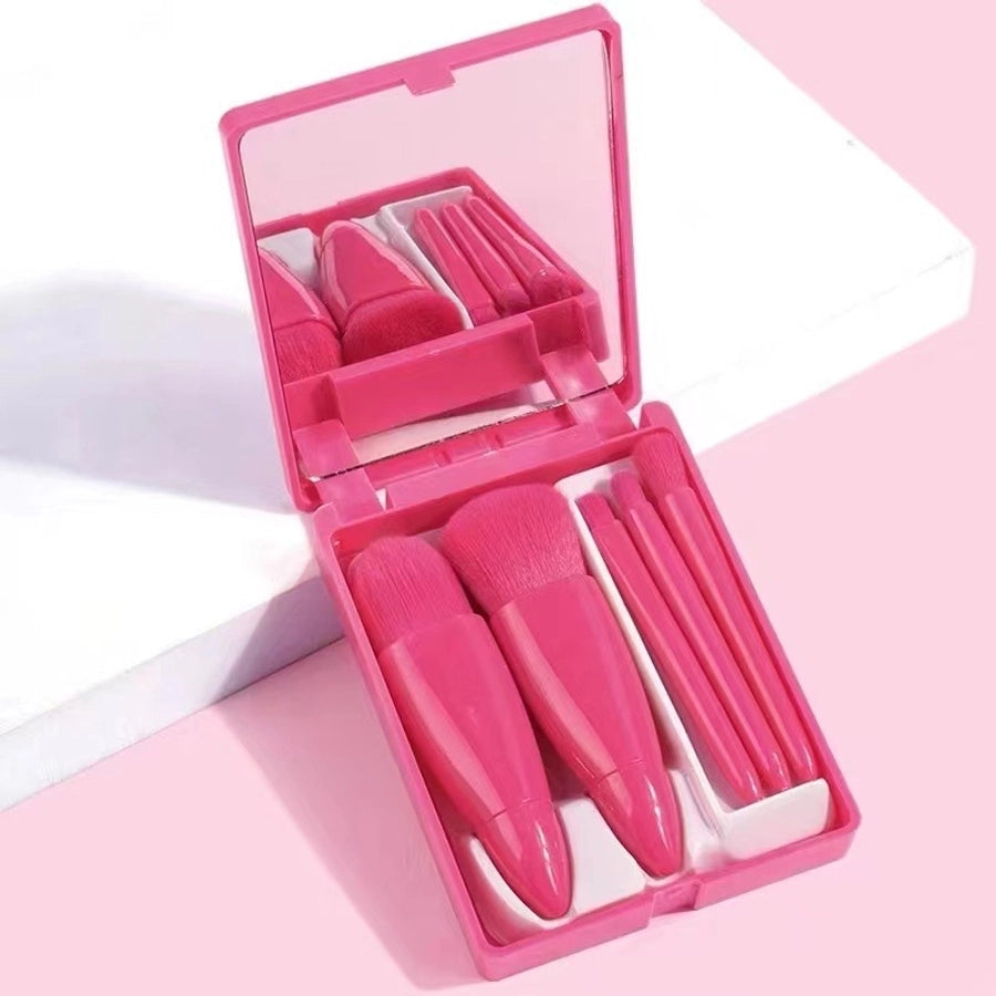 Mini Pink Fiber Makeup Brushes