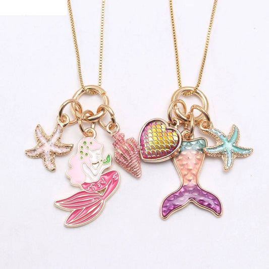 Mermaid Alloy Pendant Kids Necklace