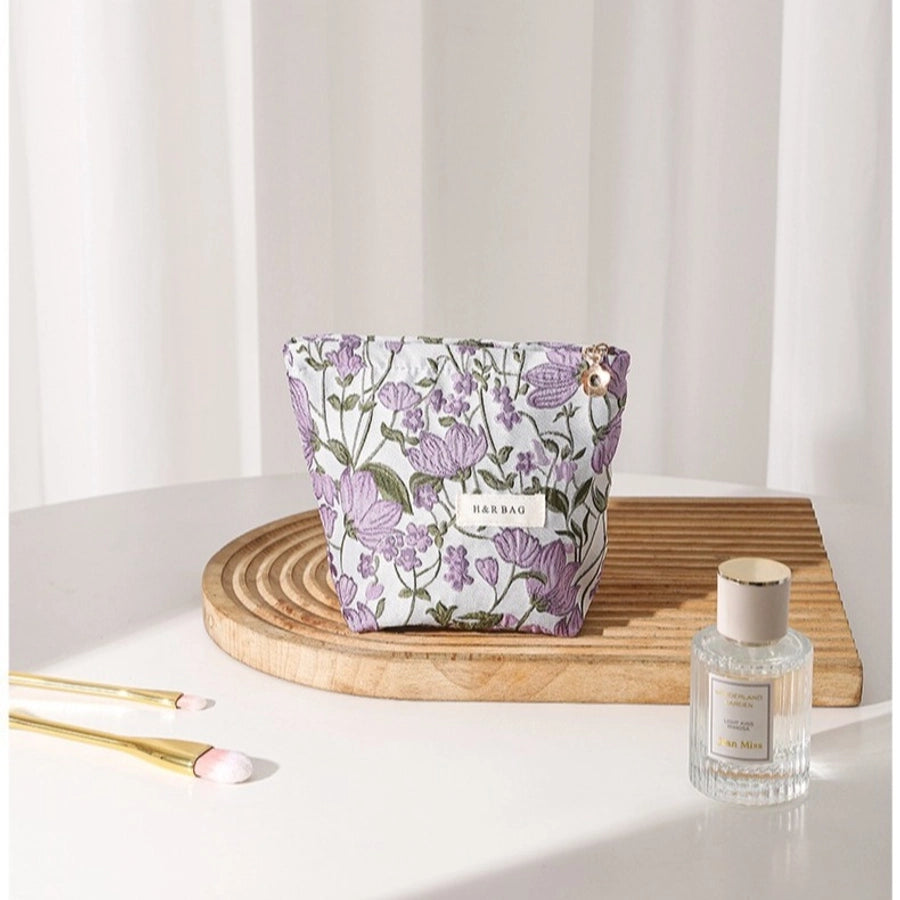 Ditsy Floral Canvas Square Makeup Bags