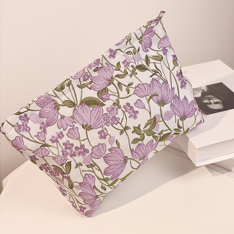 Ditsy Floral Canvas Square Makeup Bags