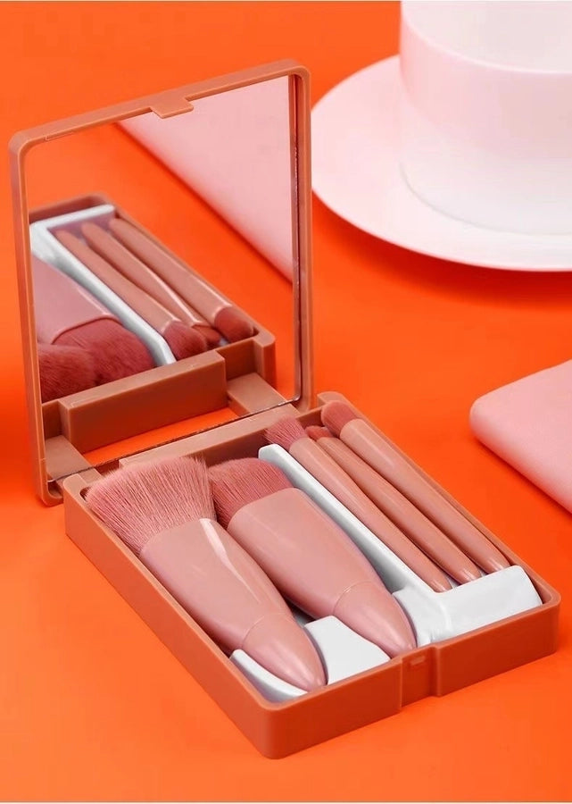 Mini Pink Fiber Makeup Brushes