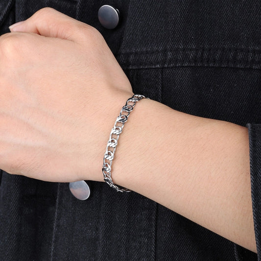 Simple Style Silver Bracelet