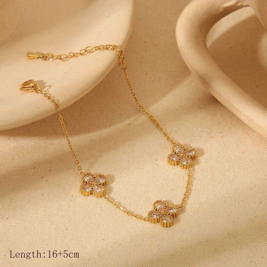 French Style Four Leaf Clover 18K Gold Plated Set