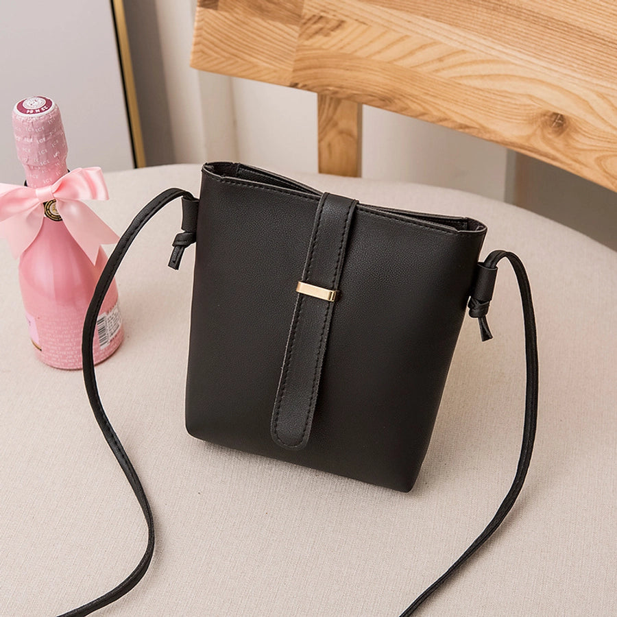 Square Leather  Crossbody Bag