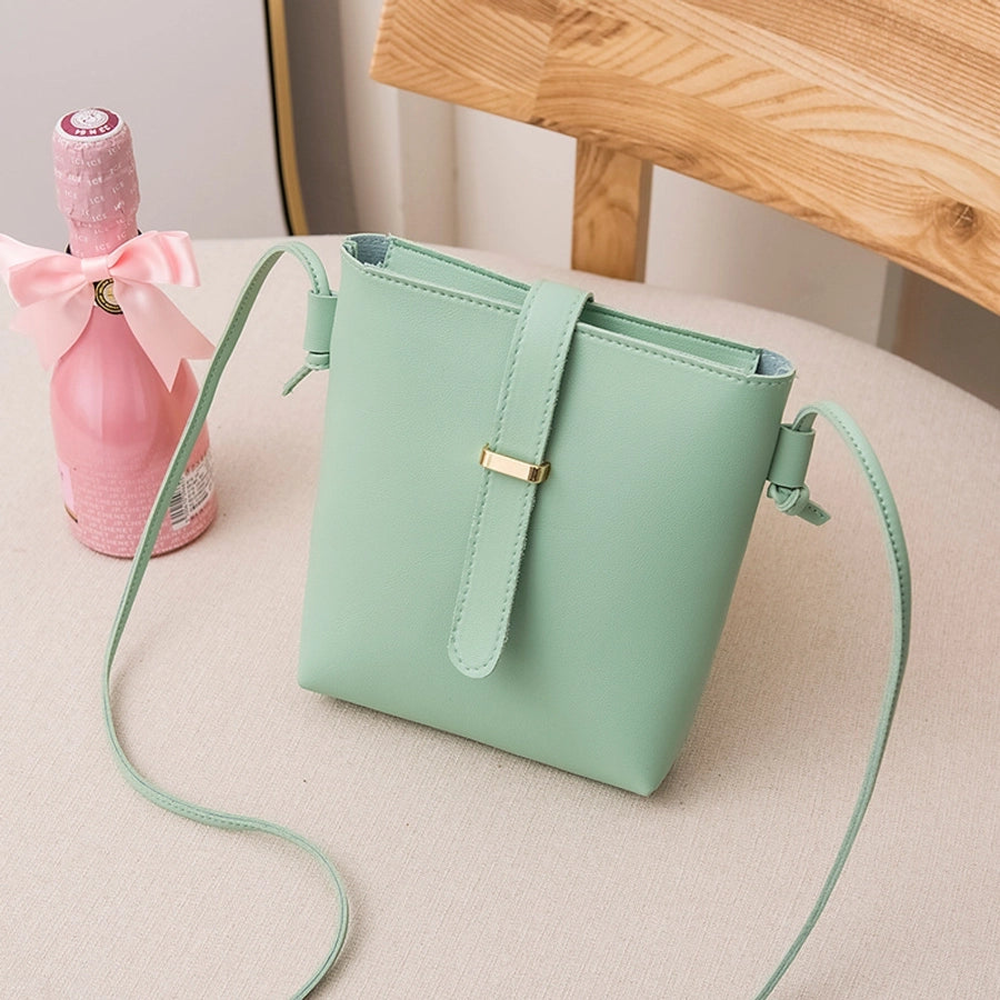 Square Leather  Crossbody Bag