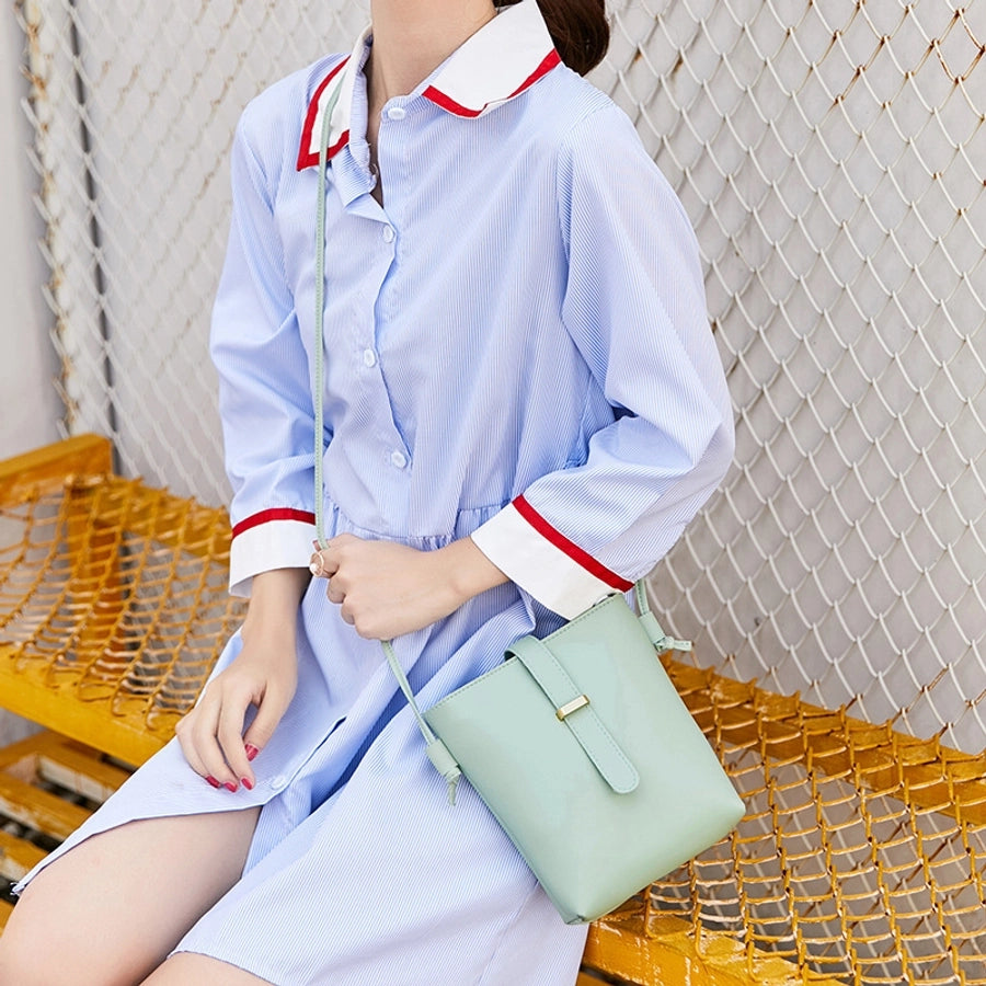 Square Leather  Crossbody Bag