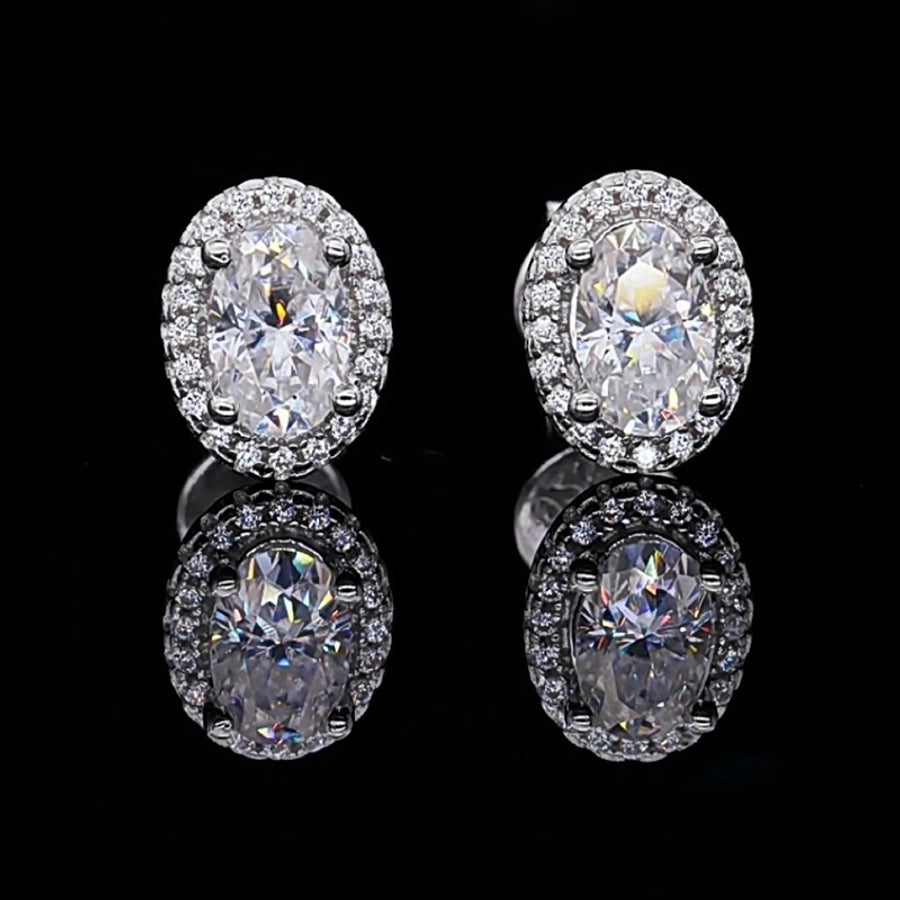 18K Gold Plated Oval-cut Diamond Plated Set