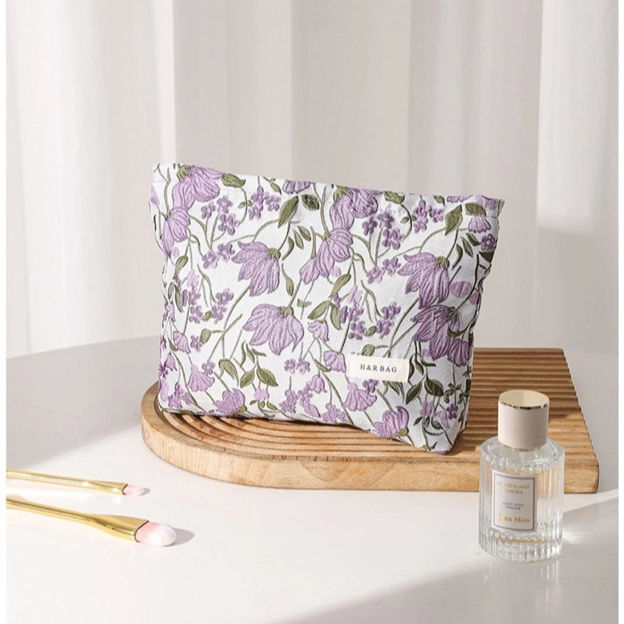 Ditsy Floral Canvas Square Makeup Bags