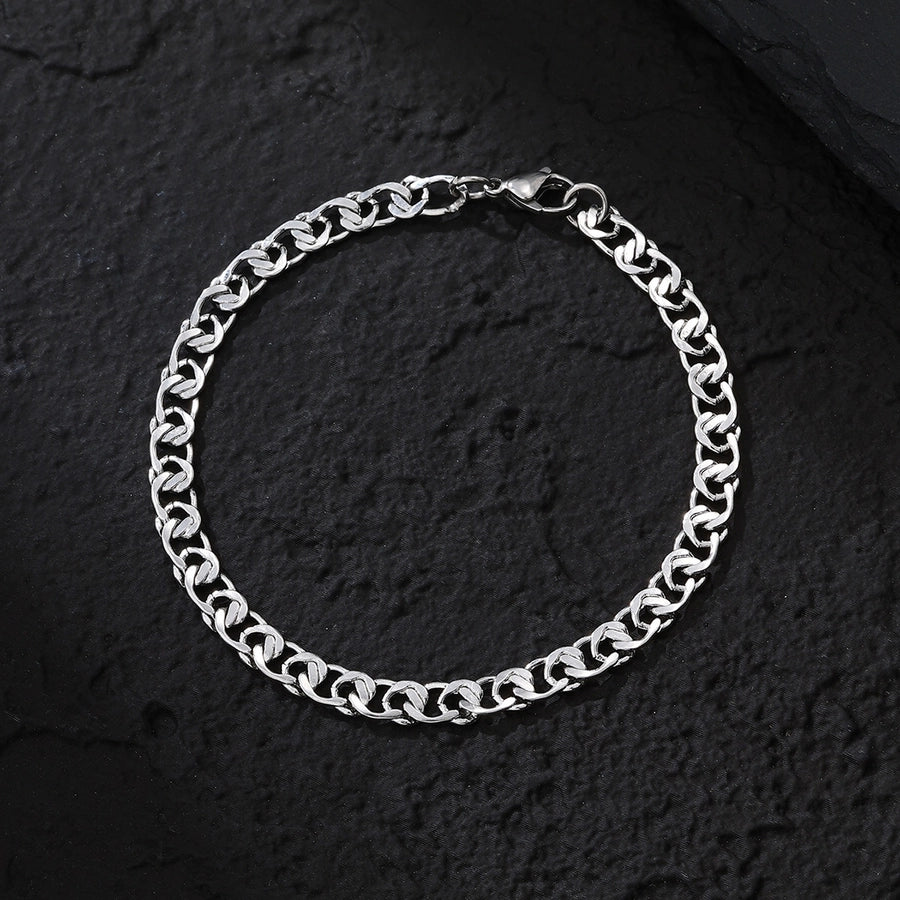 Simple Style Silver Bracelet