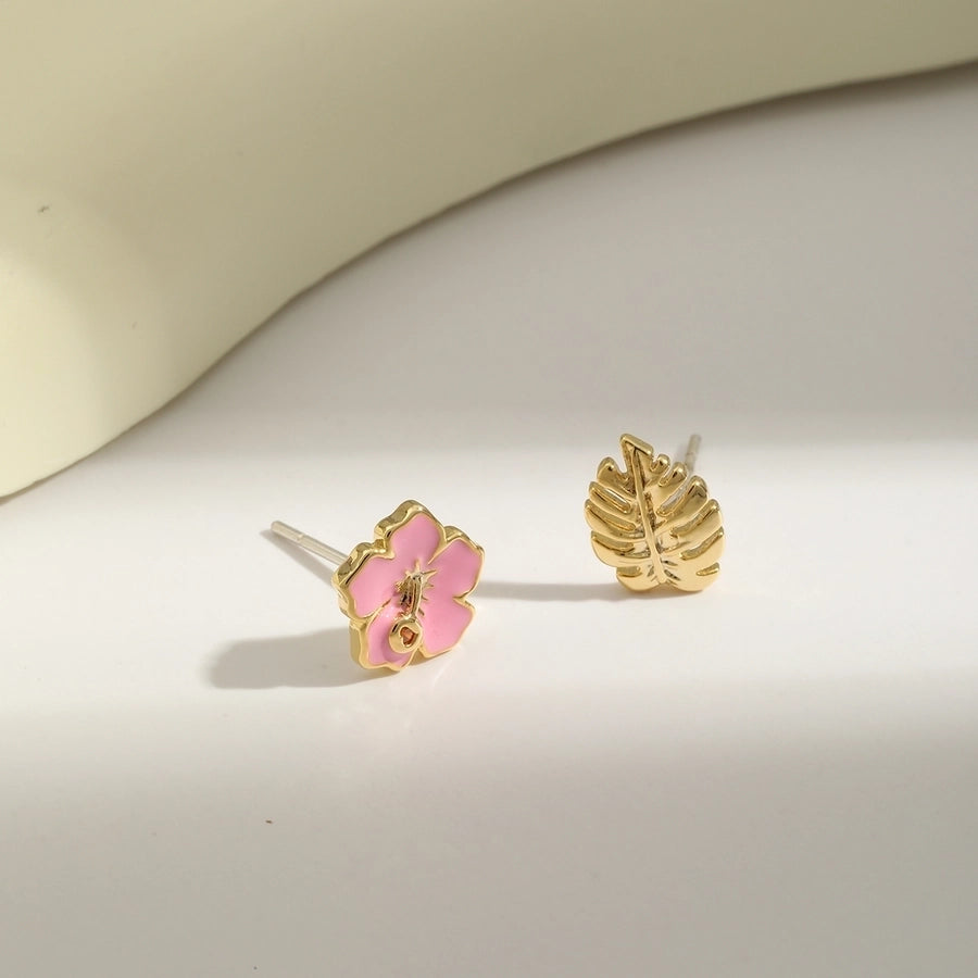 Stitch Enamel 14K Gold Plated Ear Studs