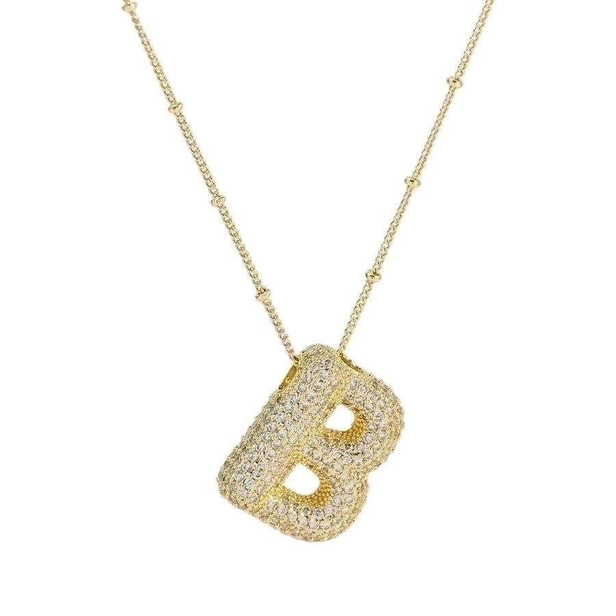 Classic Style Letter Copper 18k Gold Plated Pendant Necklace