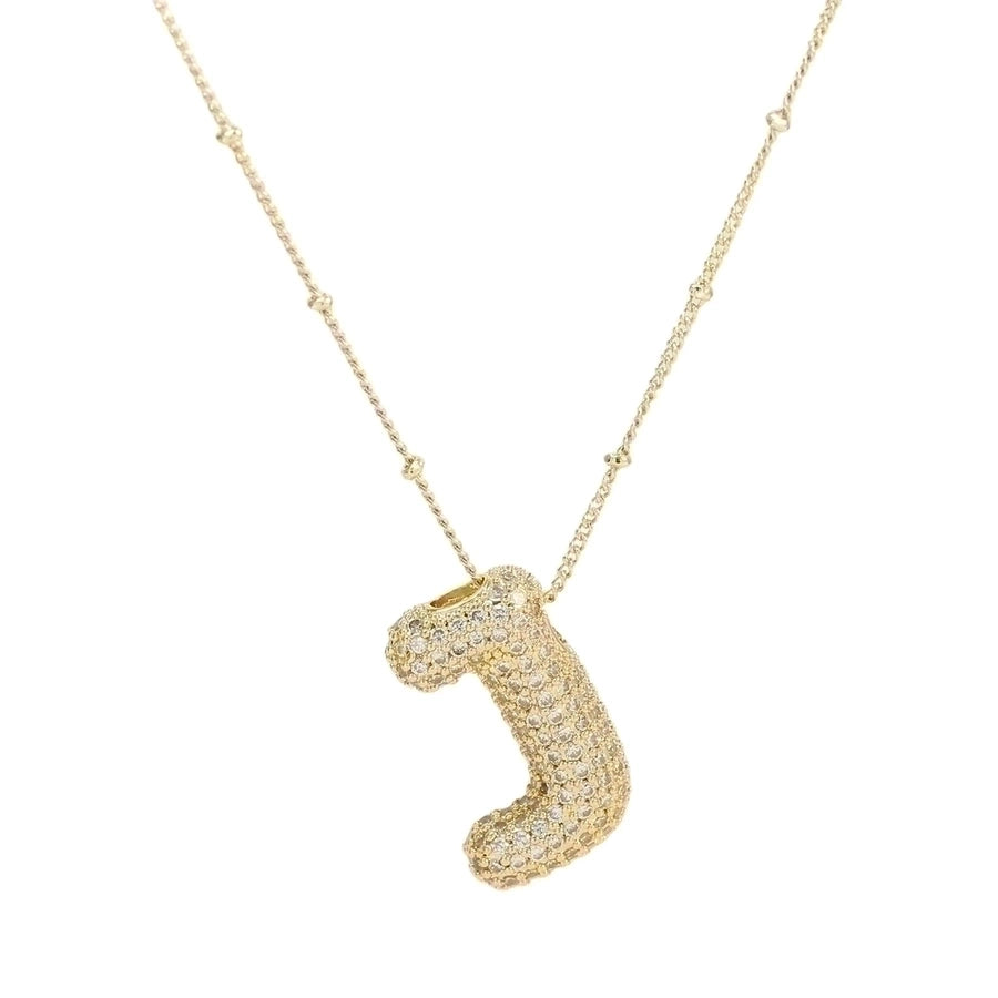 Classic Style Letter Copper 18k Gold Plated Pendant Necklace