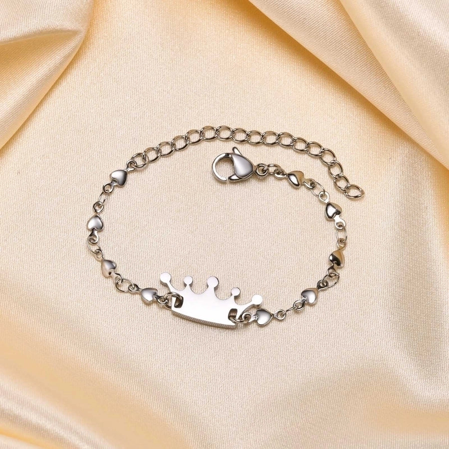 Cute Crown Style 201 Stainless Steel Bracelets