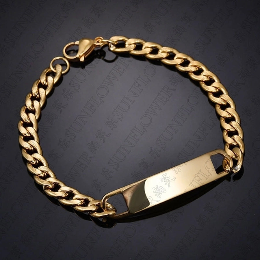 Solid Color Stainless Steel Men's Bracelets