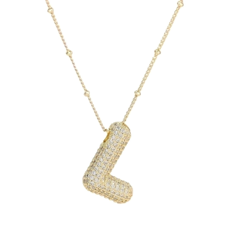 Classic Style Letter Copper 18k Gold Plated Pendant Necklace