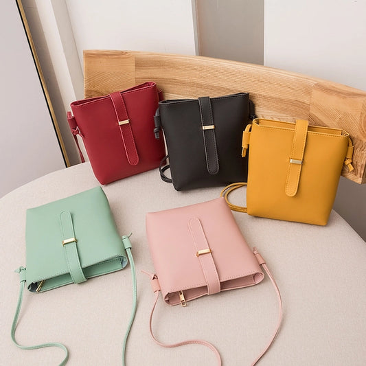 Square Leather  Crossbody Bag