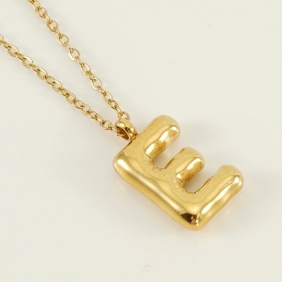 Classic Letter Pendant 18K Gold Plated Necklace