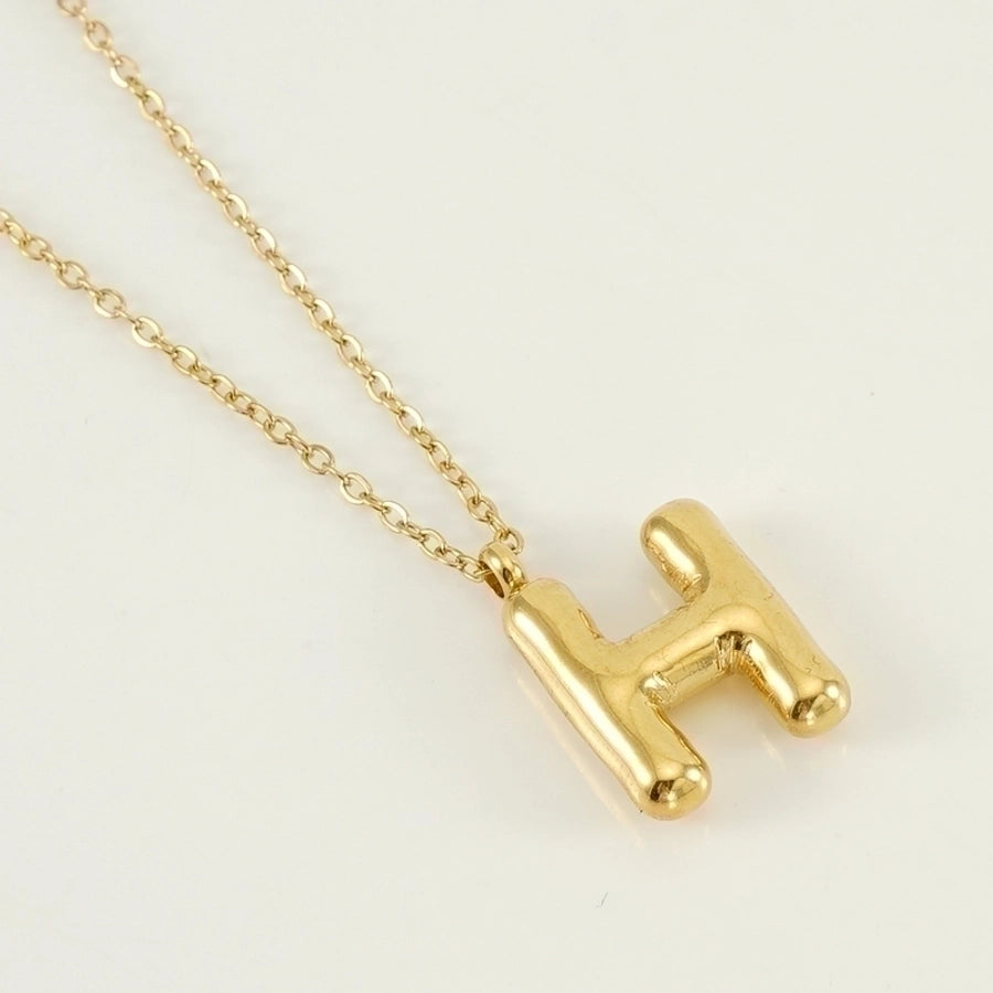 Classic Letter Pendant 18K Gold Plated Necklace